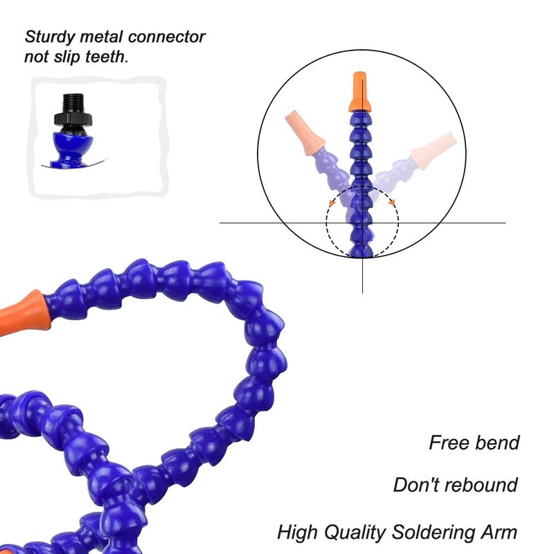 NOEVSBIG Soldering Helping Hands Clamp, NOEVSBIG 4 Soldering Arms with Adjustable Vise Clip, PCB Third Hand Holder for Electronics Repair, DIY Arts Craft Hobby Soldering Aid - Image 3